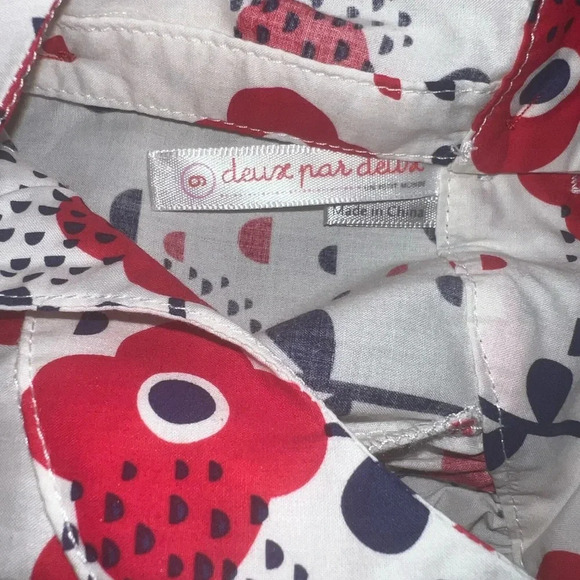 Deux par Deux white blue red floral dress sz 6 - Picture 3 of 3